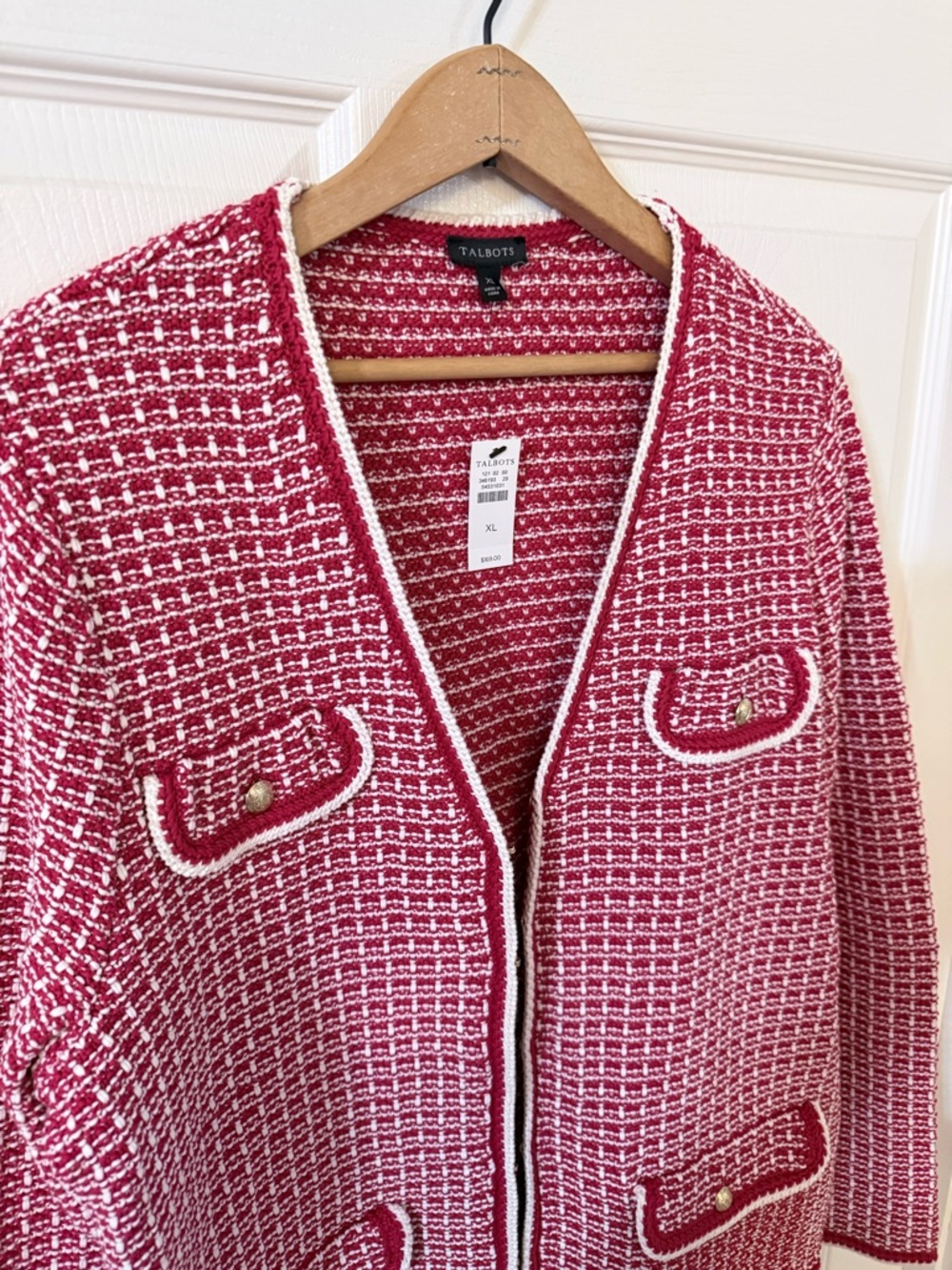 NWT Talbots Red & White Jacket XL - Picture 4 of 9
